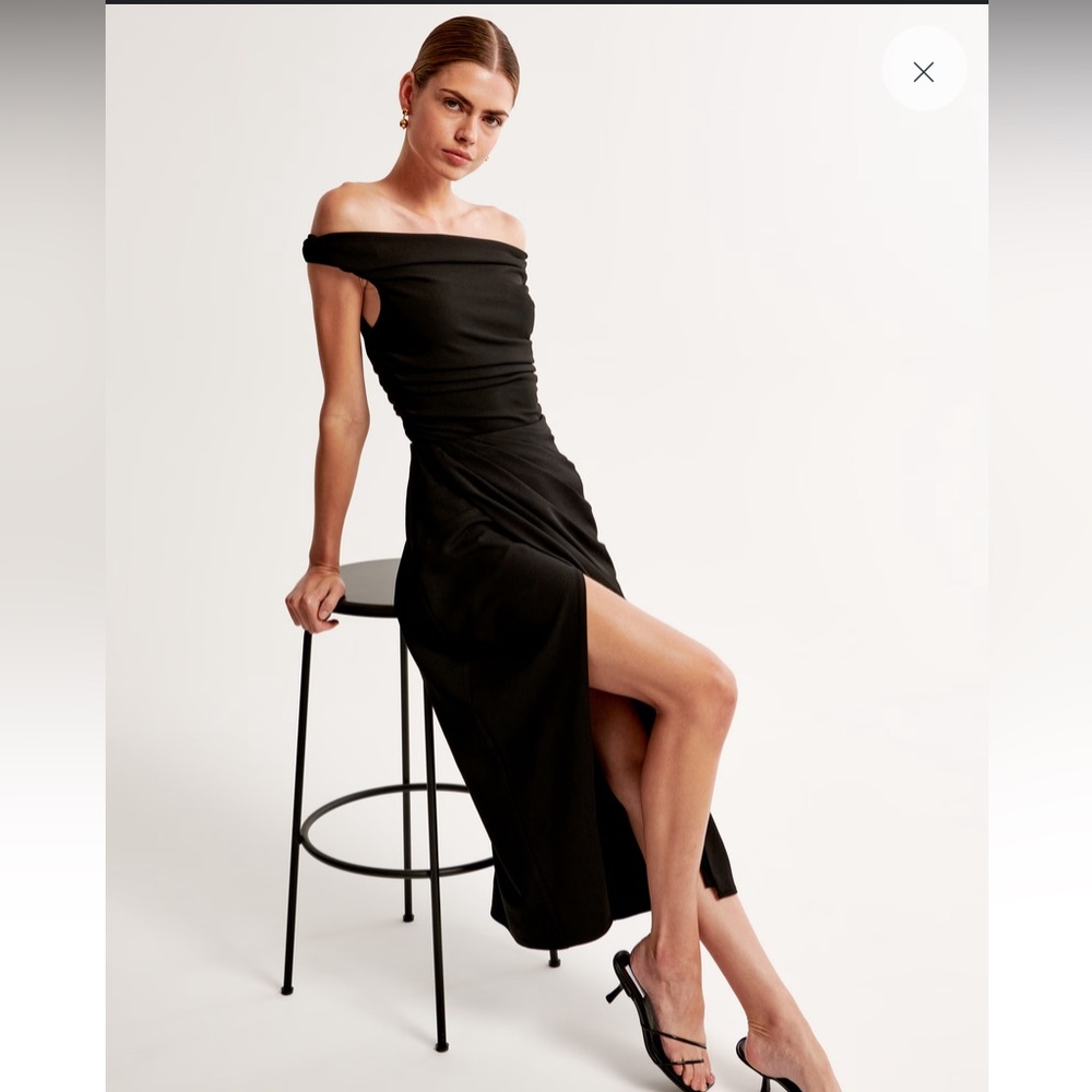 Abercrombie & Fitch Crepe Draped Midi Skirt